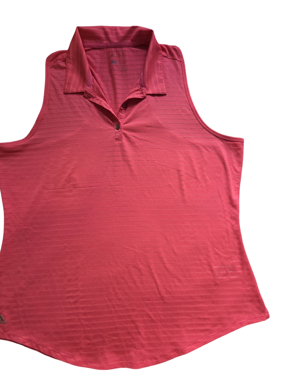 Women's Sleeveless Polo Top in Coral Pink